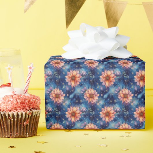 Papier Cadeau Fleur de galaxie (Fête d'anniversaire)