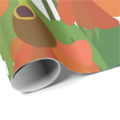Papier Cadeau Fleur de Helenium Floral (Coin rond)