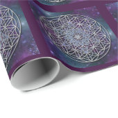 Papier Cadeau Fleur de la vie - cube en Metatron - univers (Coin rond)