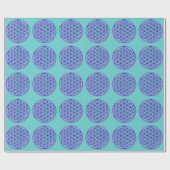 Papier Cadeau Fleur de la vieRose bleu (Plat)
