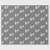 Papier Cadeau Fleur de Lavande Cosmos sur Grey (Plat)