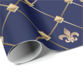 Papier Cadeau Fleur de Lis (Coin rond)