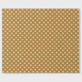 Papier Cadeau Fleur-de-lis blanche sur fond or mat (Plat)