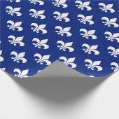 Papier Cadeau Fleur de lis bleu blanc (Coin)