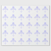 Papier Cadeau Fleur de lis bleu lavande (Plat)
