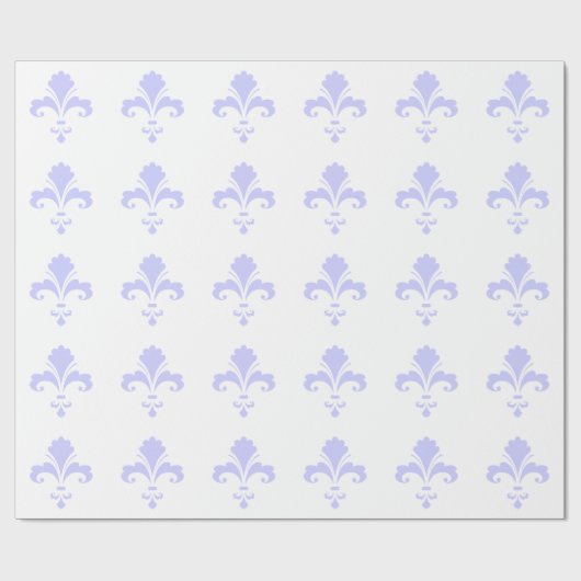 Papier Cadeau Fleur de lis bleu lavande (Plat)