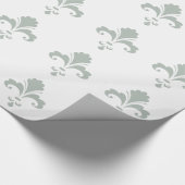 Papier Cadeau Fleur de lis gris cendh (Coin)