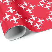 Papier Cadeau Fleur De Lis Motif (Coin rond)