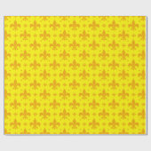 Papier Cadeau Fleur de lis Motif jaune (Plat)
