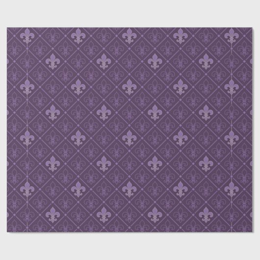 Papier Cadeau Fleur de Lis Motif violet (Plat)