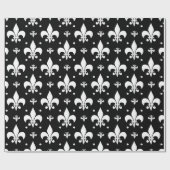 Papier Cadeau Fleur de lis noir design Motif (Plat)