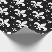 Papier Cadeau Fleur de lis noir design Motif (Coin)
