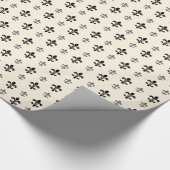 Papier Cadeau Fleur de Lis noir et blanc (Coin)