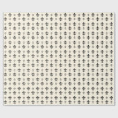 Papier Cadeau Fleur de Lis noir et blanc (Plat)