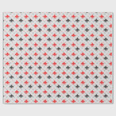 Papier Cadeau Fleur De Lis Noir Rouge (Plat)