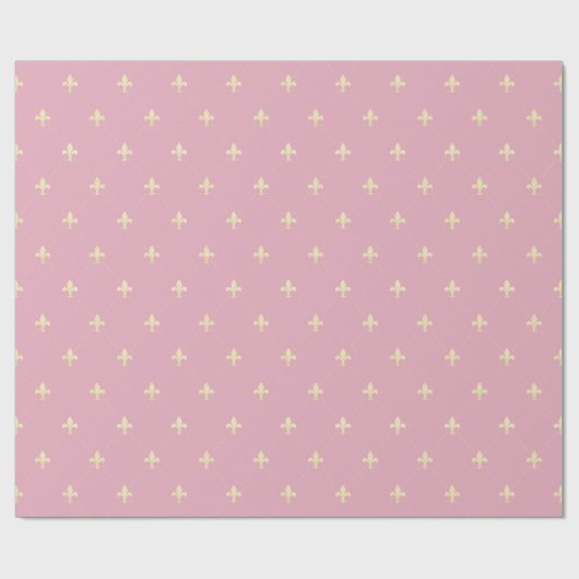 Papier Cadeau Fleur de Lis Or rose (Plat)