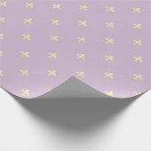 Papier Cadeau Fleur de Lis Or sur Dusky Lilac (Coin)