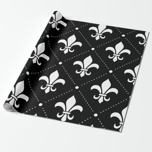 Papier Cadeau Fleur De Lis Pattern (Déroulé)