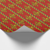Papier Cadeau Fleur De Lis Rouge Français (Coin)