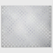 Papier Cadeau Fleur De Lis Royal Iris Gris Argent (Plat)