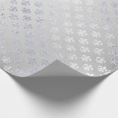 Papier Cadeau Fleur De Lis Royal Iris Gris Argent (Coin)