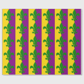 Papier Cadeau Fleur de Lis verte (Plat)