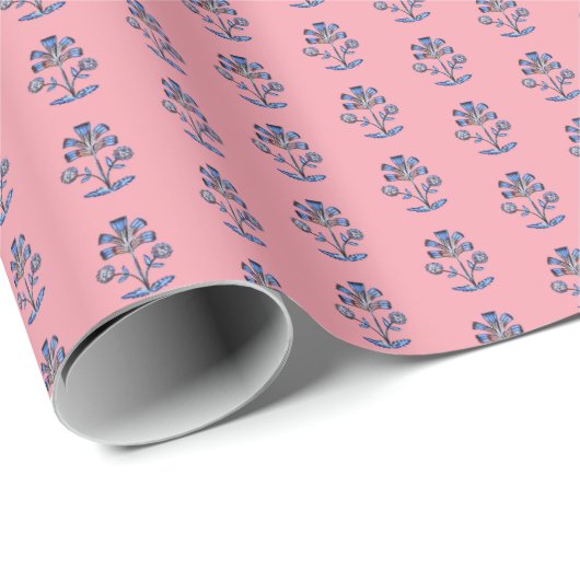 Papier Cadeau Fleur de lotus en impression sur bloc  (Coin rond)