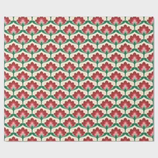 Papier Cadeau Fleur de Lotus vintage (Plat)