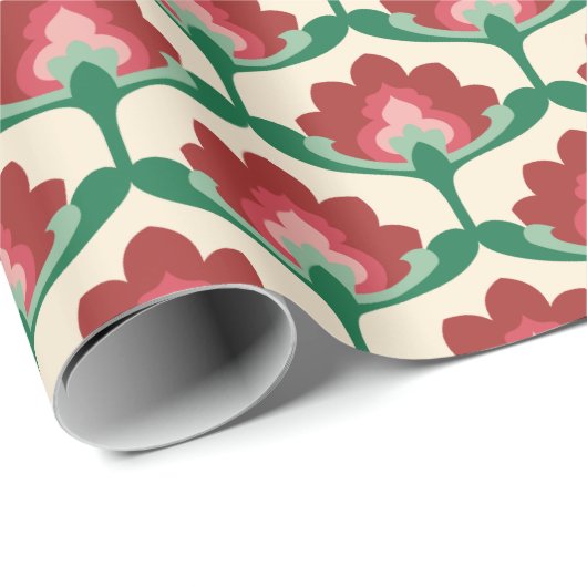 Papier Cadeau Fleur de Lotus vintage (Coin rond)