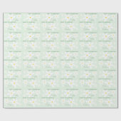 Papier Cadeau Fleur de marguerite de bébé (Mint) (Plat)