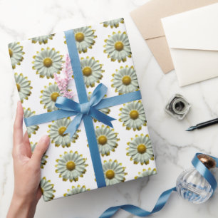 Papier Cadeau Fleur de Marguerite - Jardin Floral de Printemps É