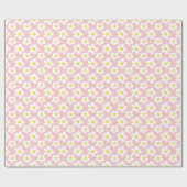 Papier Cadeau Fleur de marguerite rétro et pêche (Plat)