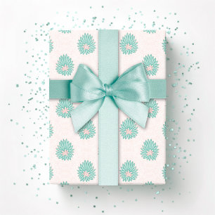 Papier Cadeau Fleur de Mughal en pointillés de sarcelle et de fl