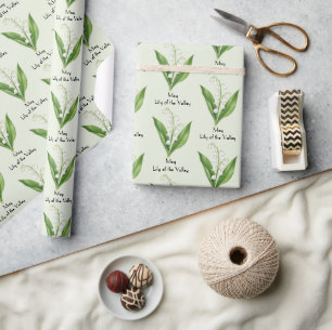 Papier Cadeau Fleur de Muguet de Mai