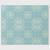 Papier Cadeau fleur de neige bleu clair noël (Plat)