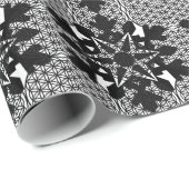 Papier Cadeau Fleur de neige - fleur de vie (Coin rond)