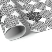 Papier Cadeau Fleur de neige - fleur de vie (Coin rond)