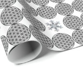 Papier Cadeau Fleur de neige - fleur de vie (Coin rond)