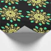 Papier Cadeau Fleur de néon jaune et vert (Coin)