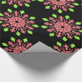 Papier Cadeau Fleur de néon rouge et vert (Coin)
