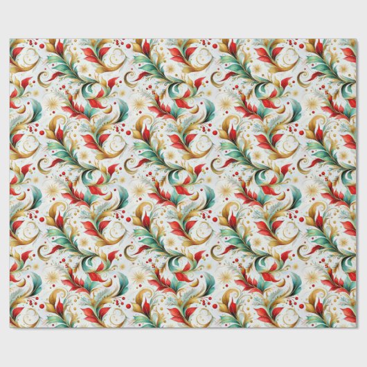 Papier Cadeau Fleur de Noël torride (Plat)