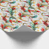 Papier Cadeau Fleur de Noël torride (Coin)
