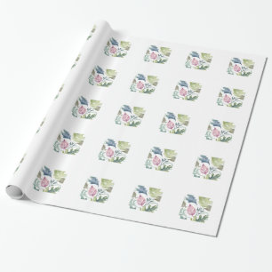 Papier Cadeau Fleur de nom minimaliste moderne simple