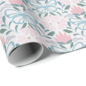 Papier Cadeau Fleur de papillon (Coin rond)