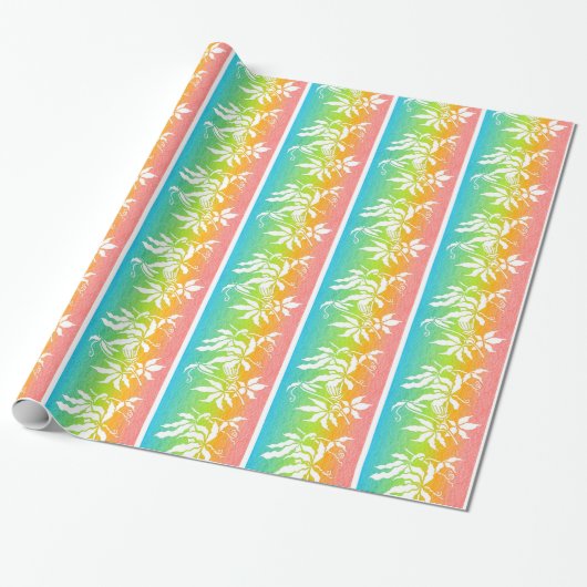 Papier Cadeau Fleur de Passion Arc-en-ciel (Déroulé)