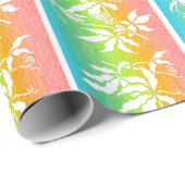 Papier Cadeau Fleur de Passion Arc-en-ciel (Coin rond)