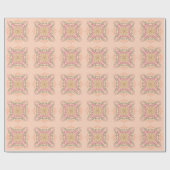 Papier Cadeau Fleur de pêche douce Script kaléidoscopique Meille (Plat)
