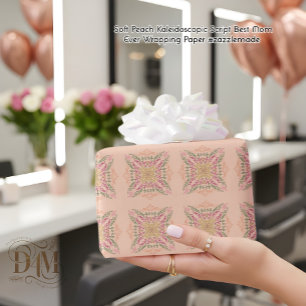 Papier Cadeau Fleur de pêche douce Script kaléidoscopique Meille