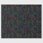 Papier Cadeau Fleur de plumes foncées (Plat)