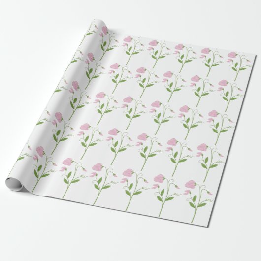 Papier Cadeau Fleur de pois doux (Déroulé)
